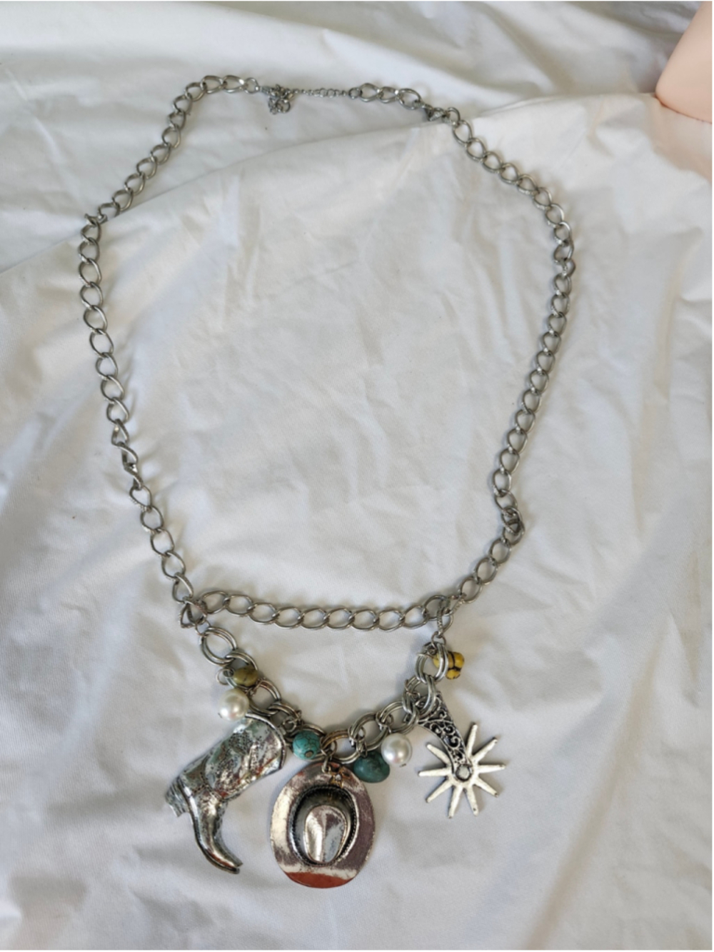 Women's Unbranded Western Charm Necklace One Size Silver Turquoise - Picture 3 of 8
